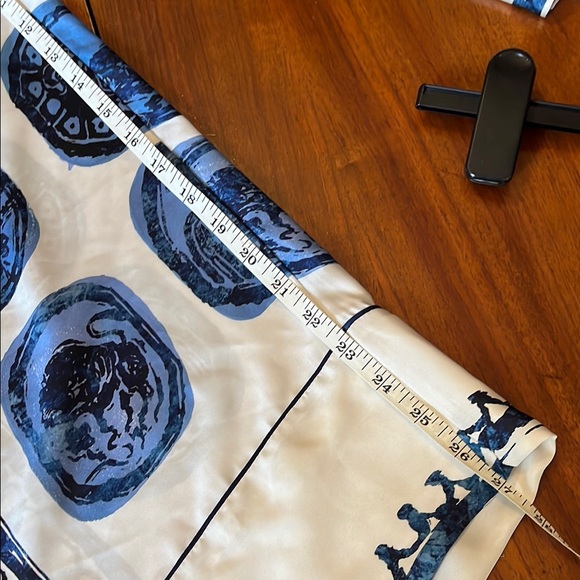 Zara Blue and White Pajama Pants with Bohemian Pattern - Picture 8 of 9